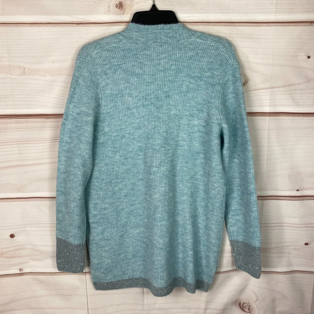 Olsen Sweater‎ Womens Small Blue Henny Regular Fit Cardigan Blue Pockets V-Neck